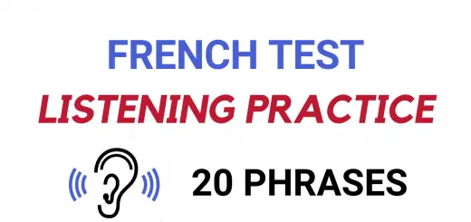 French Listening Comprehension Test For Beginner - 2